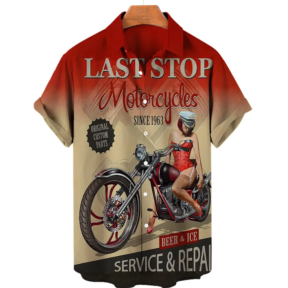 Men Printed Short Sleeve Shirt Is Fashionable