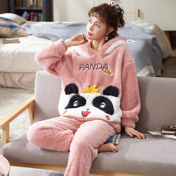 Title 3, Pajamas Women Winter Plush Coral Fleece Korean ...