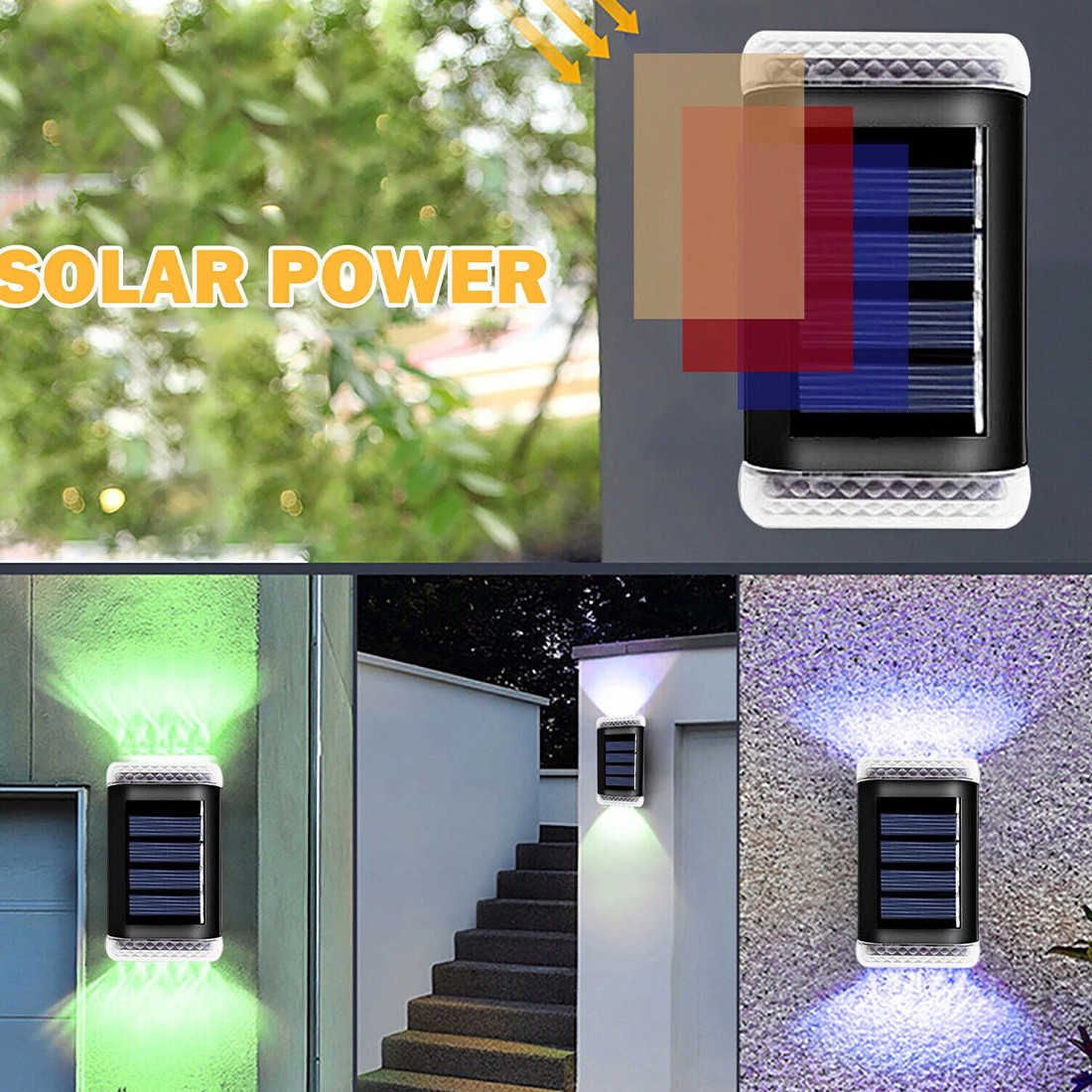 8Pack Super Bright Solar Powered Door Fence Wall Lights LED Outdoor Garden Lamp — image 3