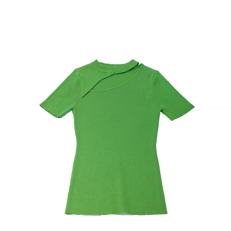 Title 2, Cutout Exposed Clavicle Short Sleeves