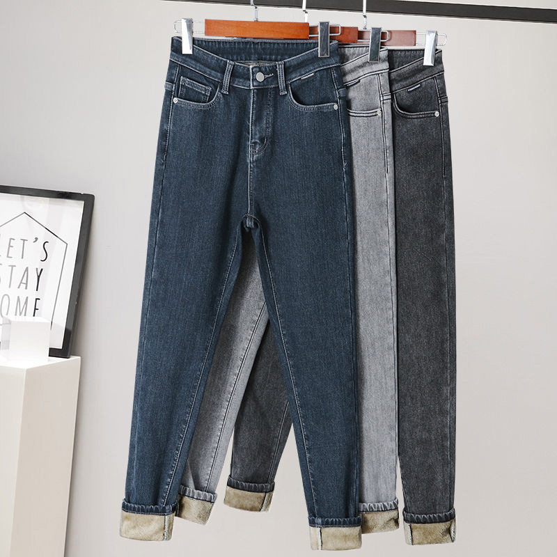 Fashion Ladies' High-waisted Plus Velvet Feet Pants