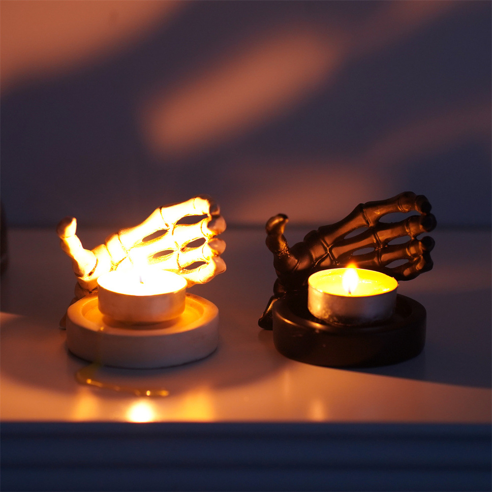 Skull hand guard candlestick base halloween furnishings