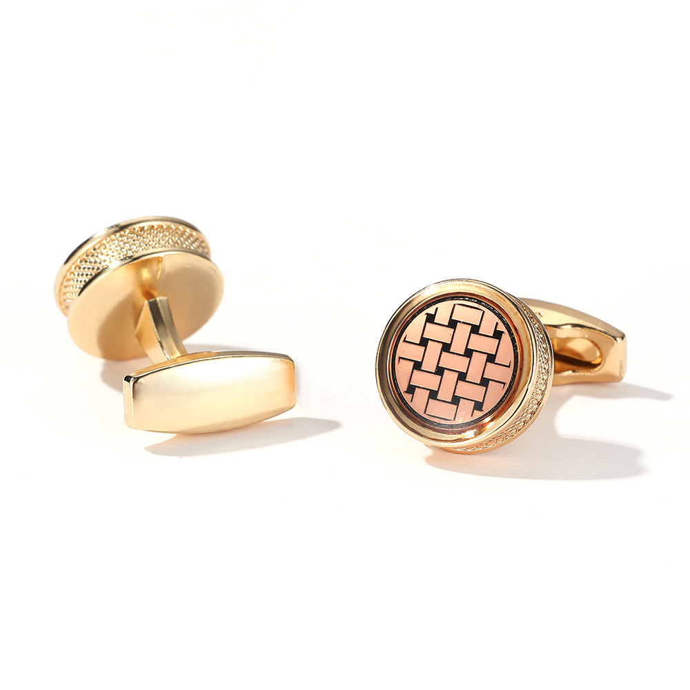 Title 3, Stylish Round Gold Shirt Cufflink