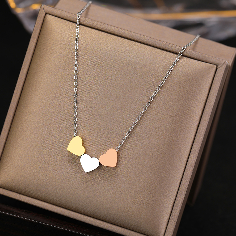 Title 6, Titanium Steel Simple Heart Clavicle Chain