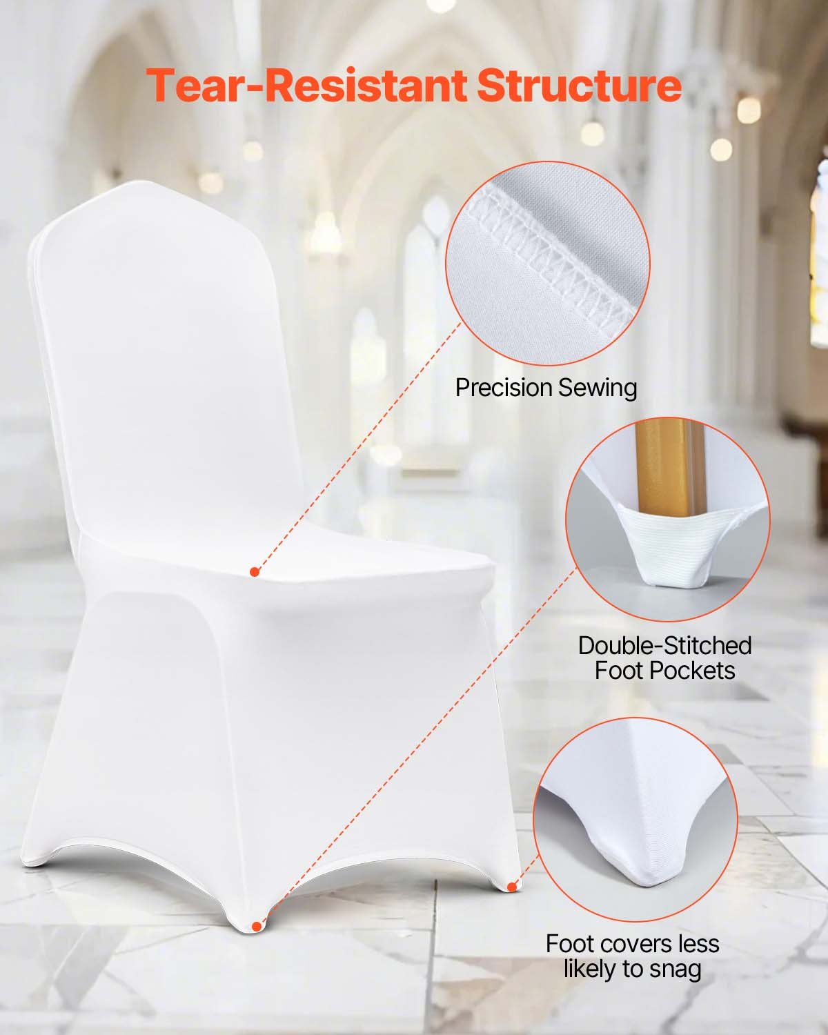 Stretch Spandex Folding Chair Covers, Universal Fitted Chair Cover, Removable Washable Protective Slipcovers, For Wedding, Holiday, Banquet, Party, Celebration, Dining image 6