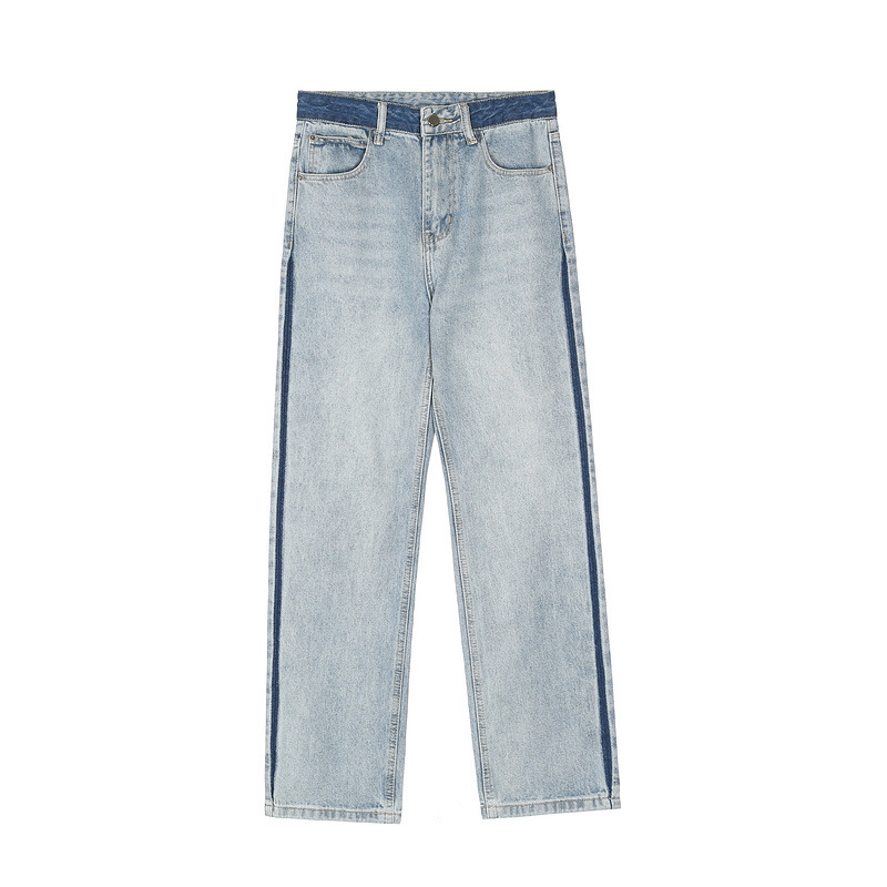 European And American High Street Ins With The Same Loose Casual Stitching Side Seam Stitching Jeans