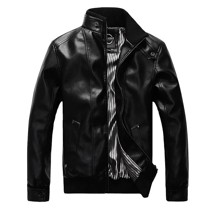 Fashion Brand Casual PU Leather Jacket Youth All-match Men