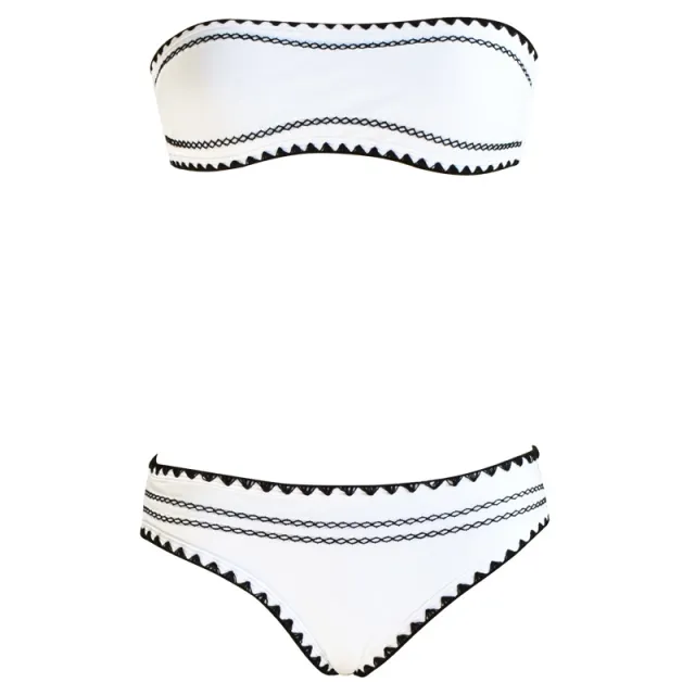 Solid Color European Beauty Split Bikini Swimsuit White - Shop at LoveMi