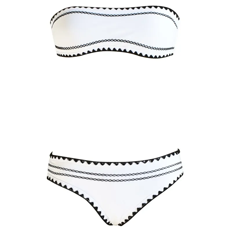Solid Color European Beauty Split Bikini Swimsuit - White