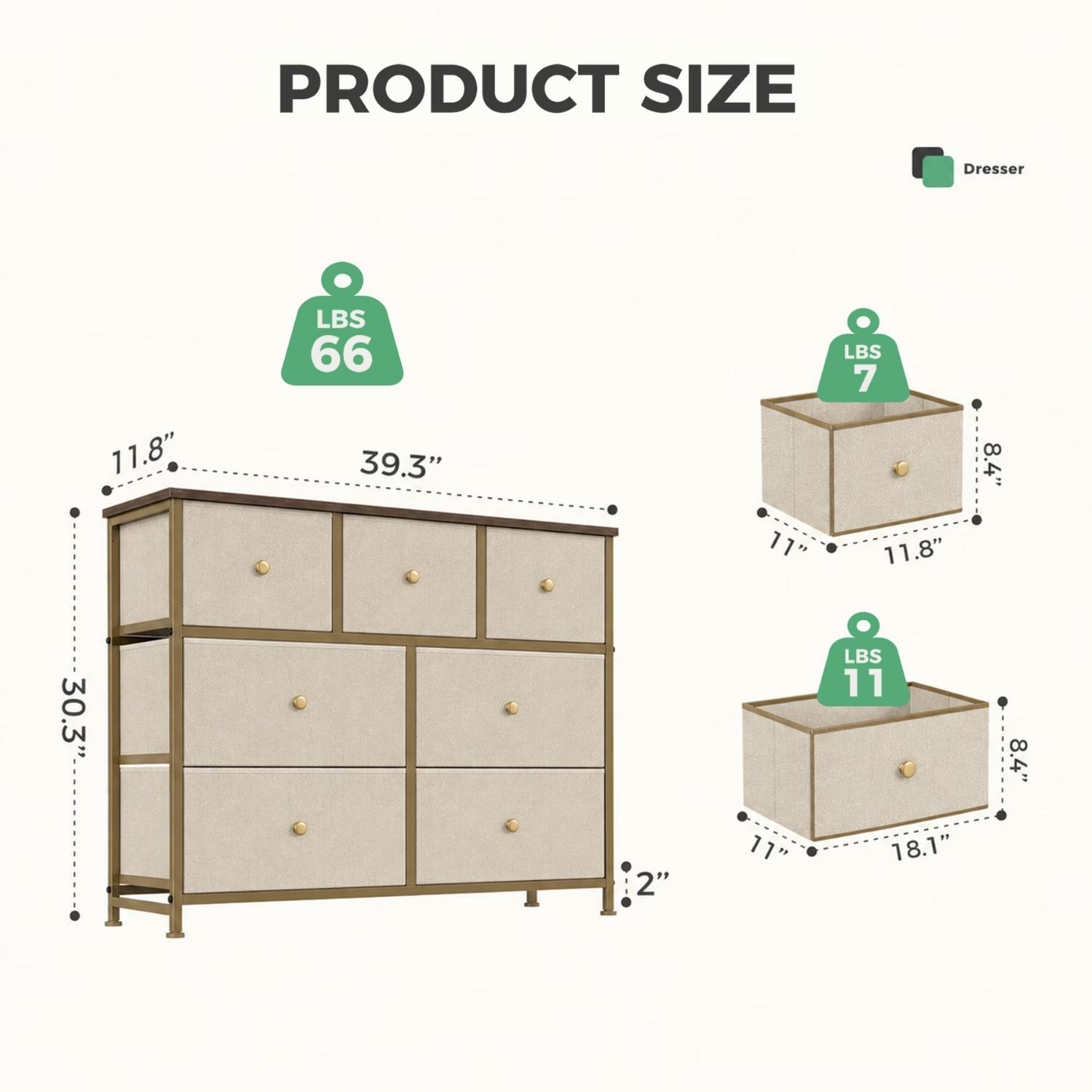 Fabric Dresser For Bedroom, Chest Of Drawers Organizer Storage Cabinet For Closet And Entryway image 16