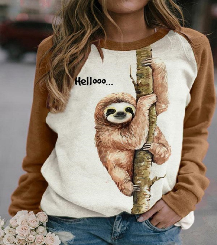 Women's Urban Casual Pullover Lively Animal Print Ladies Sweater 1 Style S - Shop at LoveMi