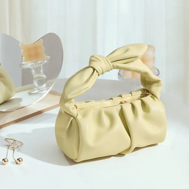 Pleated Cloud Pack Casual One Shoulder Chain Bag Yellow - Shop at LoveMi