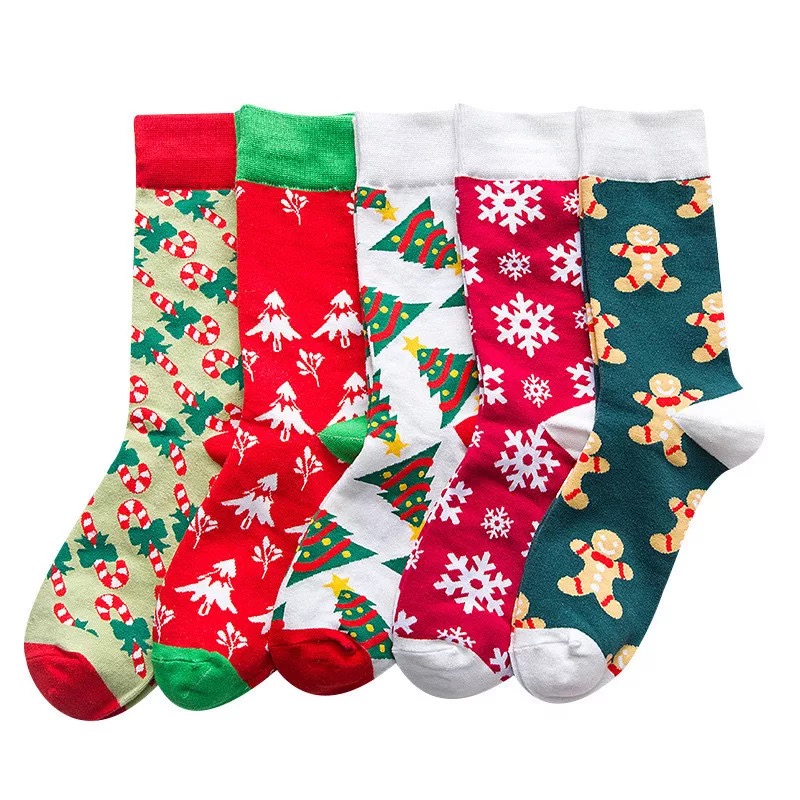 Title 5, Christmas series cartoon couple socks cute cott...