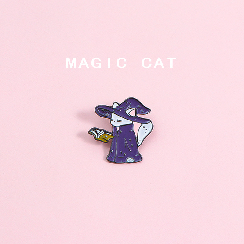 Title 4, Magician Cartoon Cute Dripping Alloy Kitty Brooch