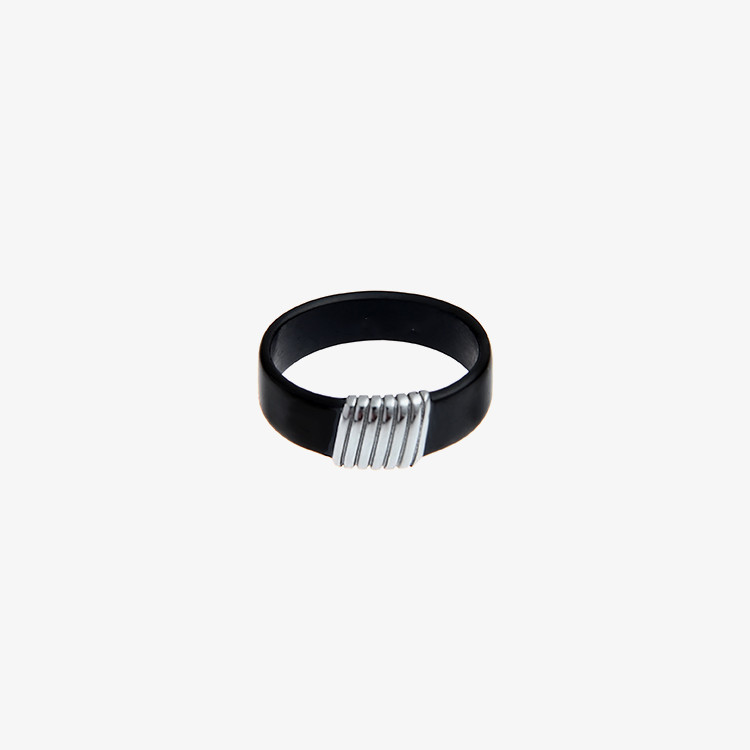 Title 6, Premium Ring Black Vintage Simplicity