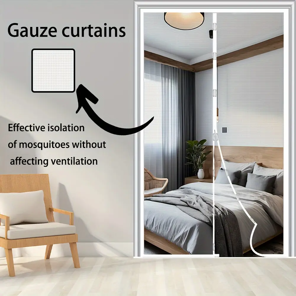 Magnetic Mosquito-proof Door Curtain, Summer Upgraded Screen Window, No Need To Drill, Mesh Curtain - Keeps Insects Out While Allowing Ventilation, Classic Styl