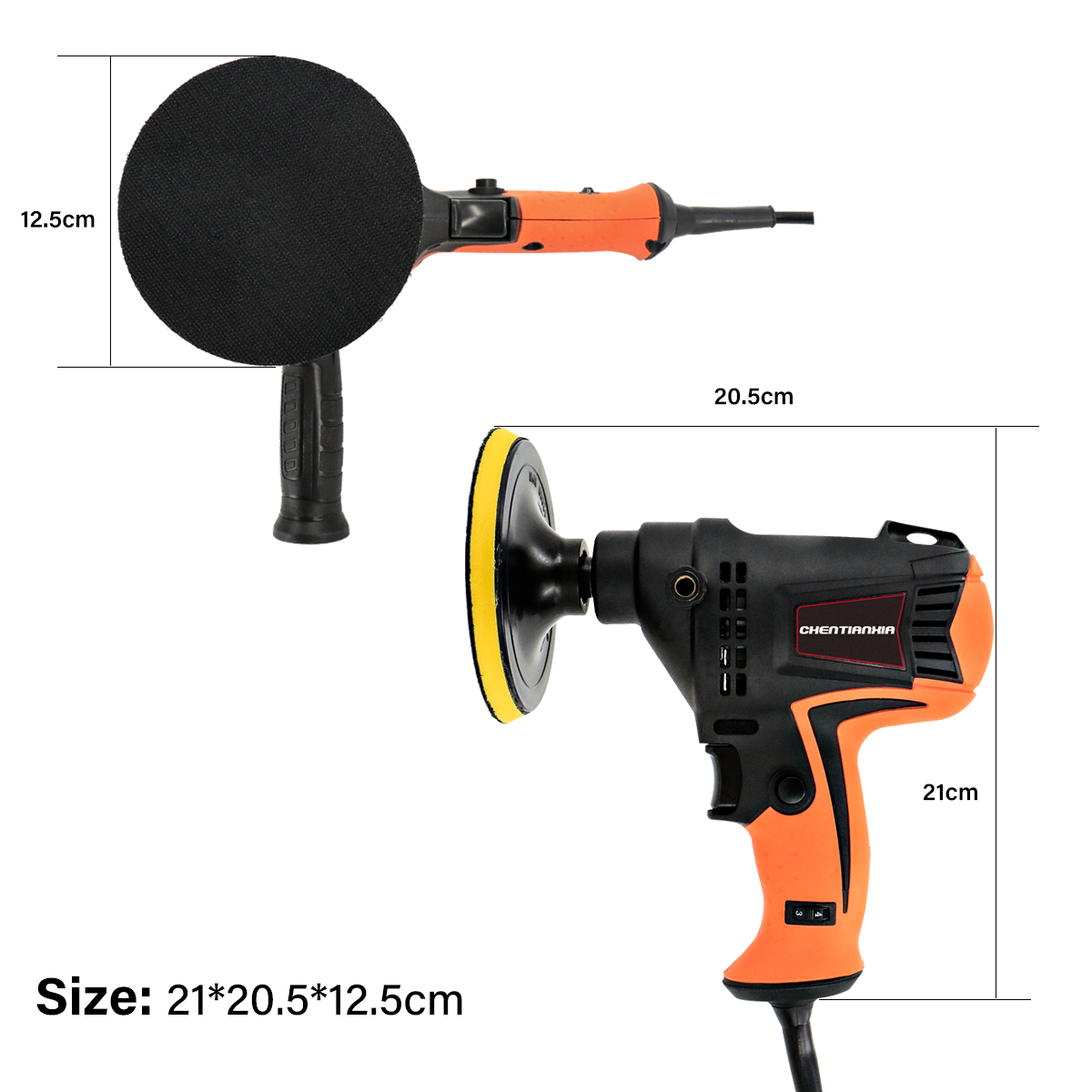 980W Heavy Duty Car Polisher Buffer Sander Waxing Kit 6 Speed With 5 Pad Bonnet 12