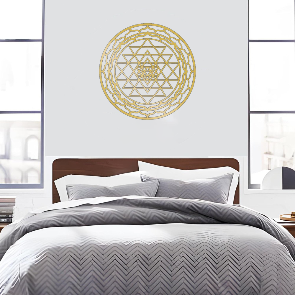 Sacred Geometry Metal Wall Art - Handcrafted Yantra Mandala Decor For Home