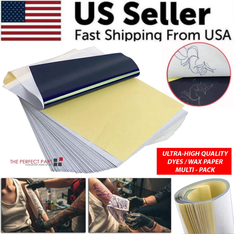 Tattoo Transfer Paper Stencil Carbon Thermal Tracing Hectograph Supplies Sheets image 3