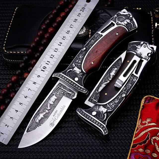 Outdoor Folding Knife Field Survival Fruit Knife Red - Shop at LoveMi