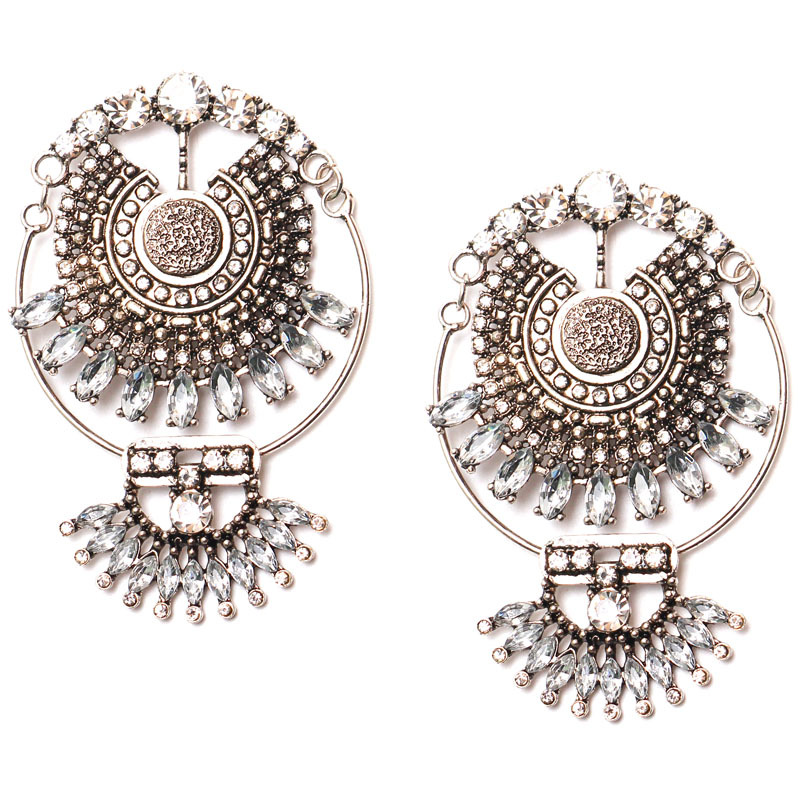 Exaggerated Earrings Fashion High-end Retro Alloy Diamond Earrings