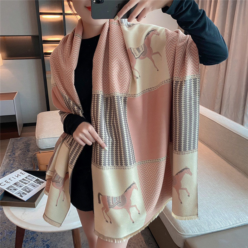 Thickened Warm Double-sided Cashmere Scarf
