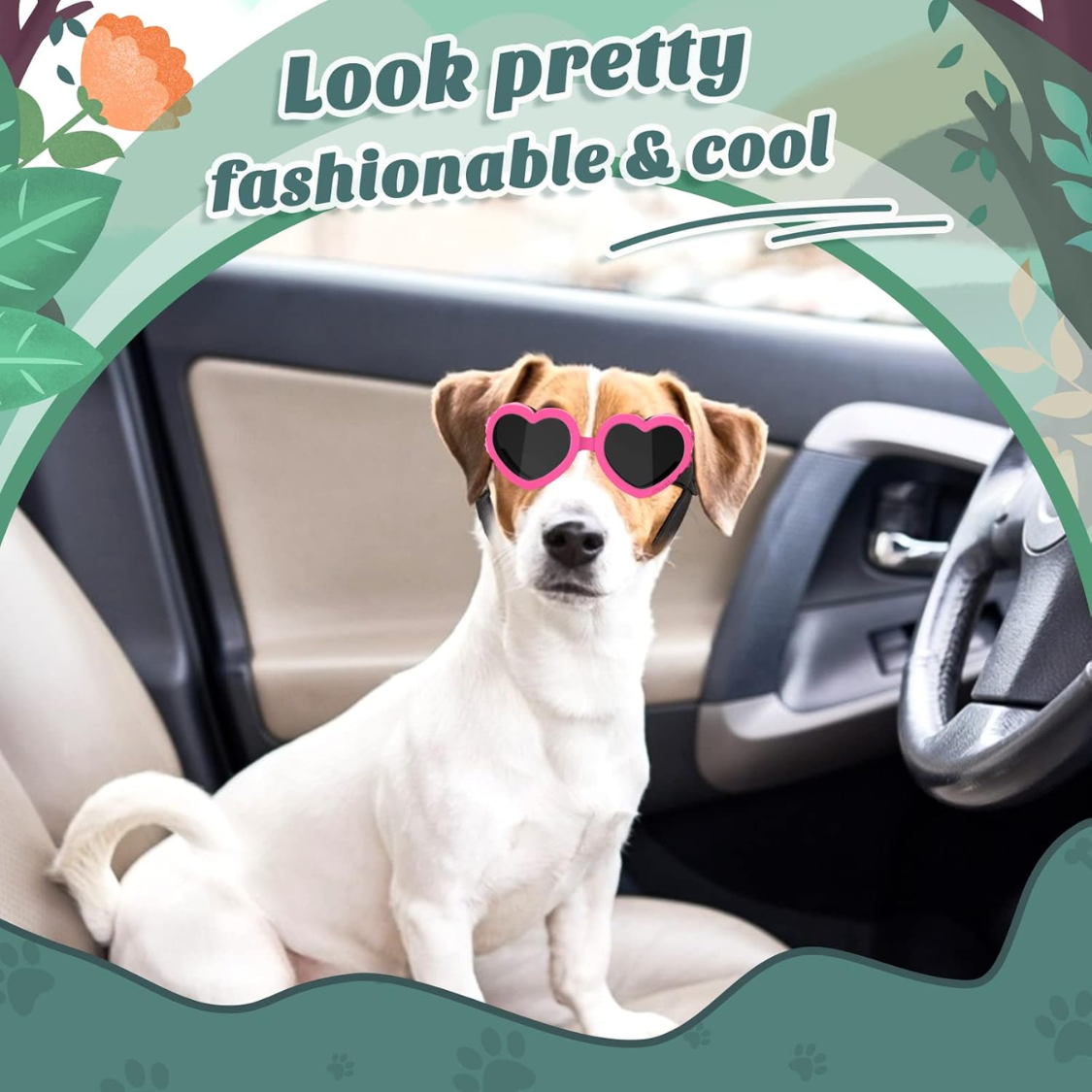 Small Dog Sunglasses UV Protection Heart Shape Dogs Goggles — foto 3