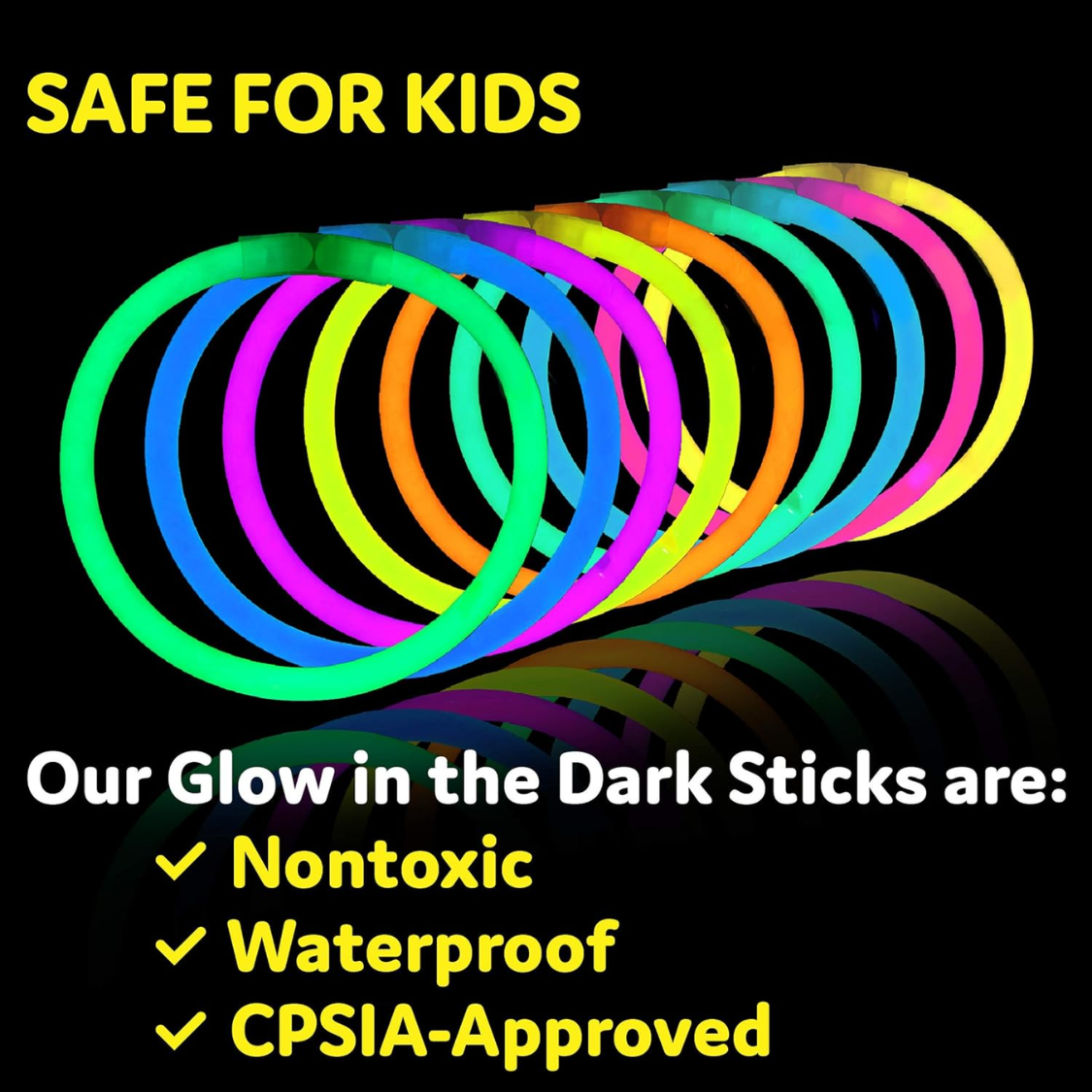 Glow Sticks Party Supplies 100pk - 8 Inch Glow In The Dark Light Up Sticks Party Favors, Glow Party Decorations, Neon Party Glow Necklaces And Glow Bracelets With Connectors — foto 3