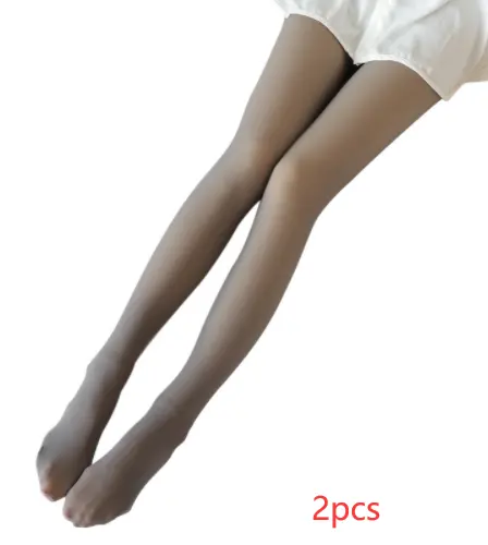 Fake Translucent Plus Size Leggings Fleece Lined