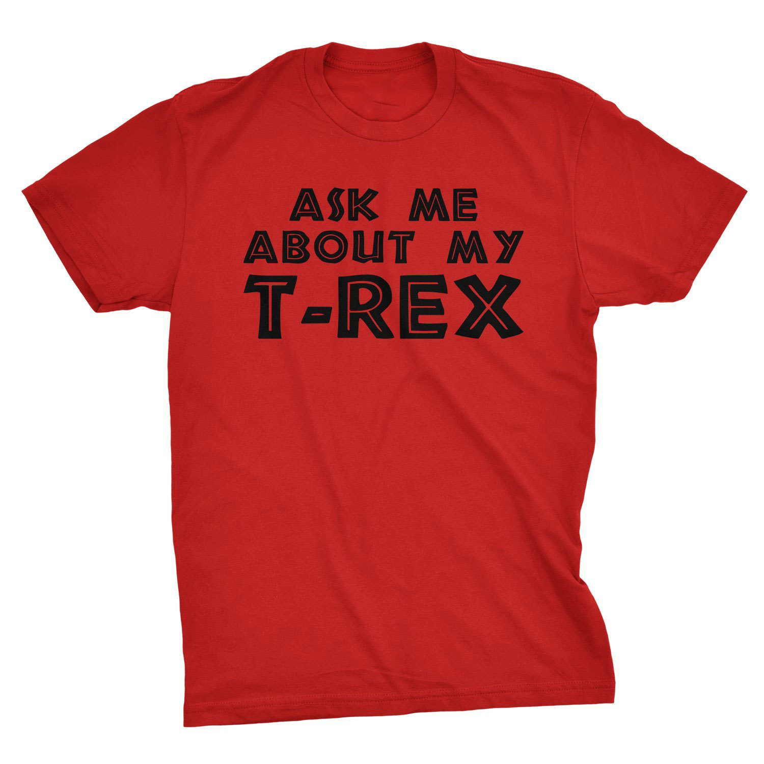 Trendy Letters Animal Double-sided Print Flip Shirt MenAsk Me About Tyrannosaurus Rex