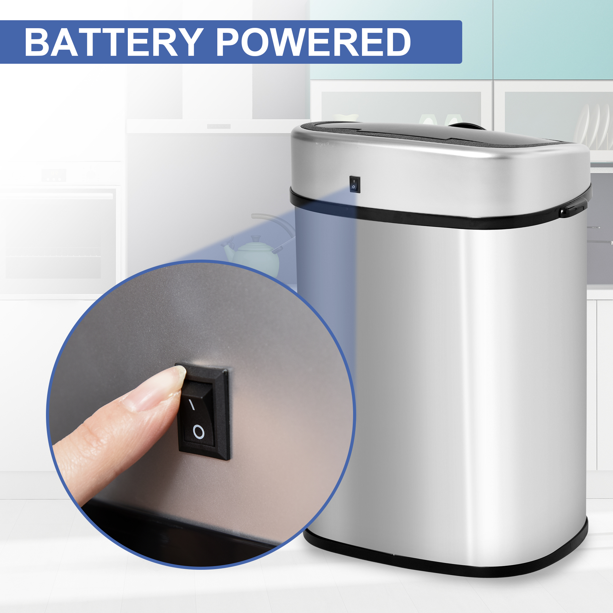 48 Liter-Stainless Steel Kitchen Sensor Garbage Bin Automatic Non-contact — image 4