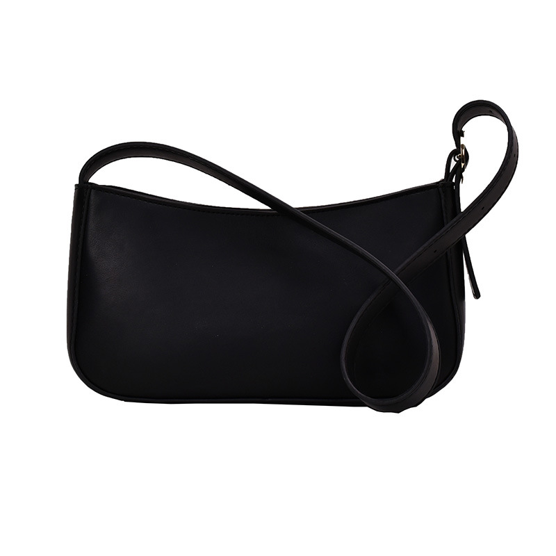 Wind Baguette Underarm Bag Design One shoulder Handbag Black - Shop at LoveMi