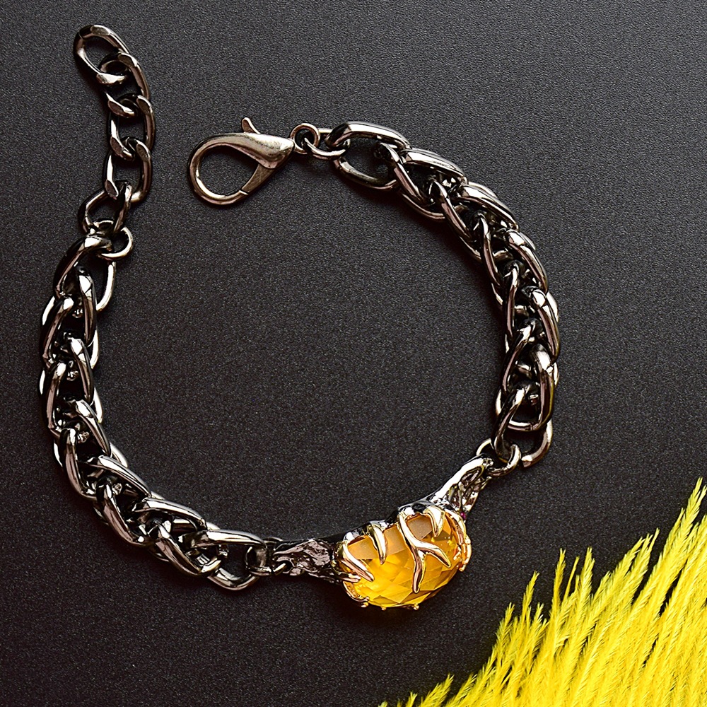 Bracelet Cuban Big Yellowstone Braided Chain