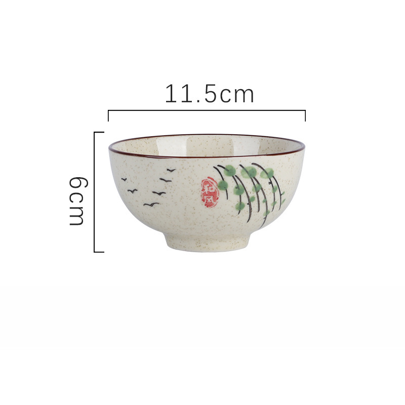 Title 5, Hand Painted Underglaze Ceramic Rice Bowl for H...