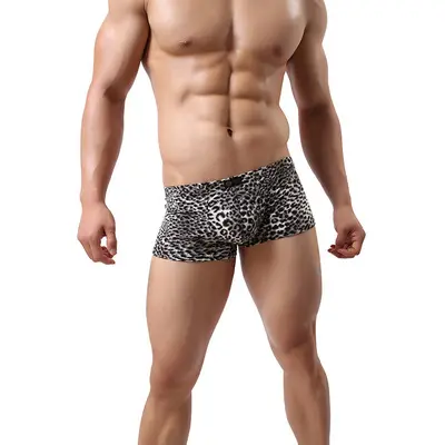 Leopard Print Boxer Pants Low Waist Large