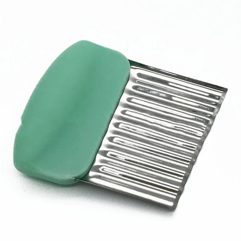 Stainless Steel Potato Cutting Plastic Handle - Green