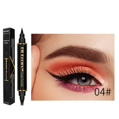 Double Head Four Claw Water Eyebrow Pencil Waterproof And Sweat Resistant - Coffee - View 1