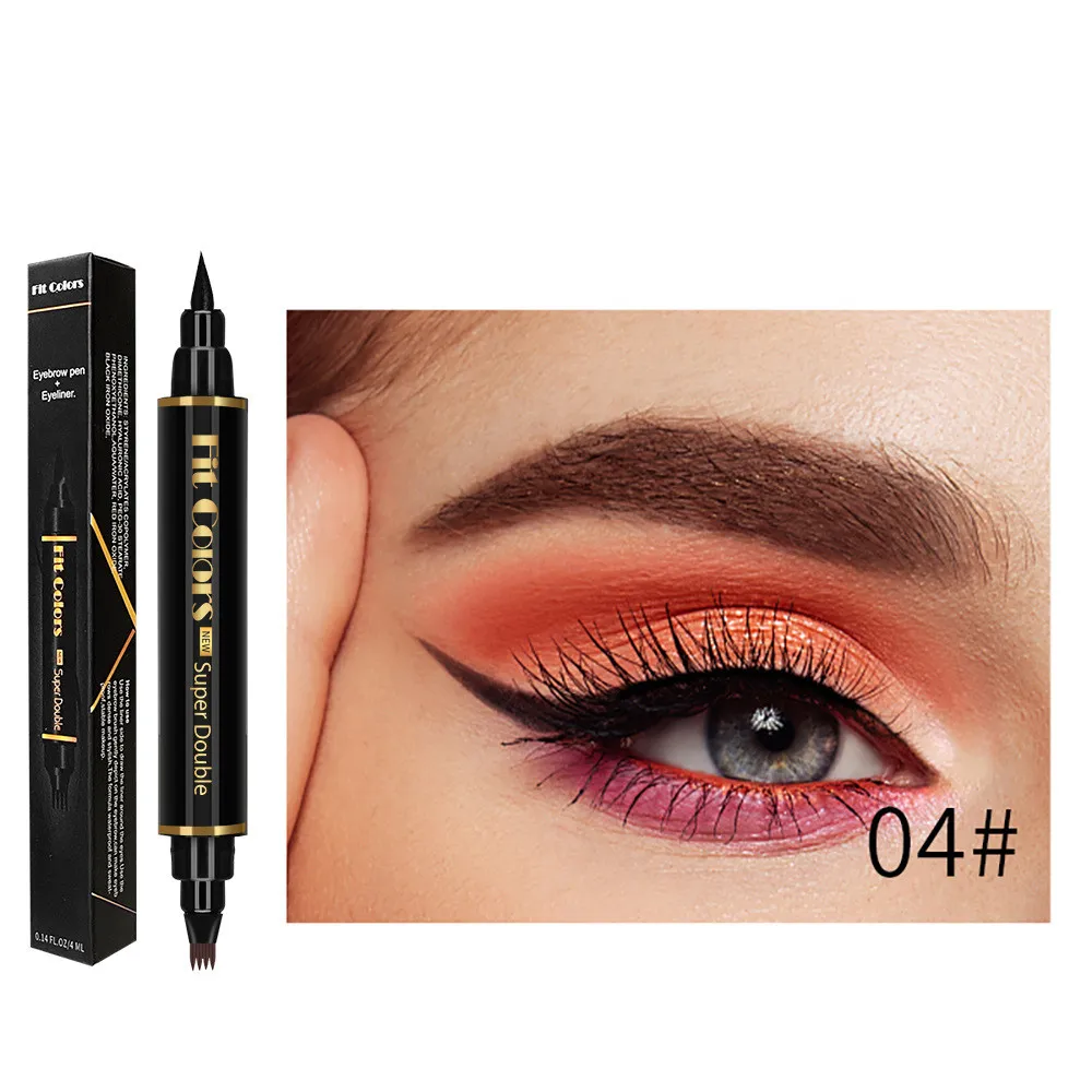 Double Head Four Claw Water Eyebrow Pencil Waterproof And Sweat Resistant - Coffee