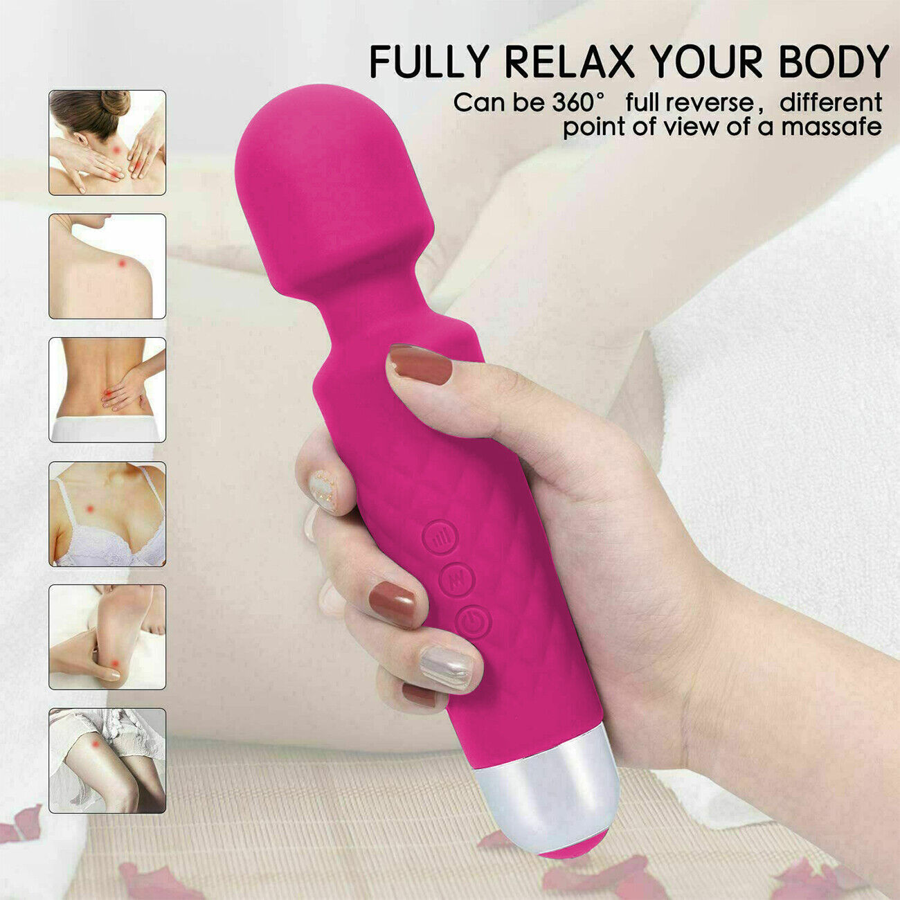 20 Speed Handheld Massager Wand Vibrating Massage Magic Full Body Therapy Motor