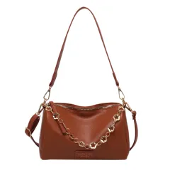 Personality Trend Simple PU Cylinder Bag - Brown - View 1