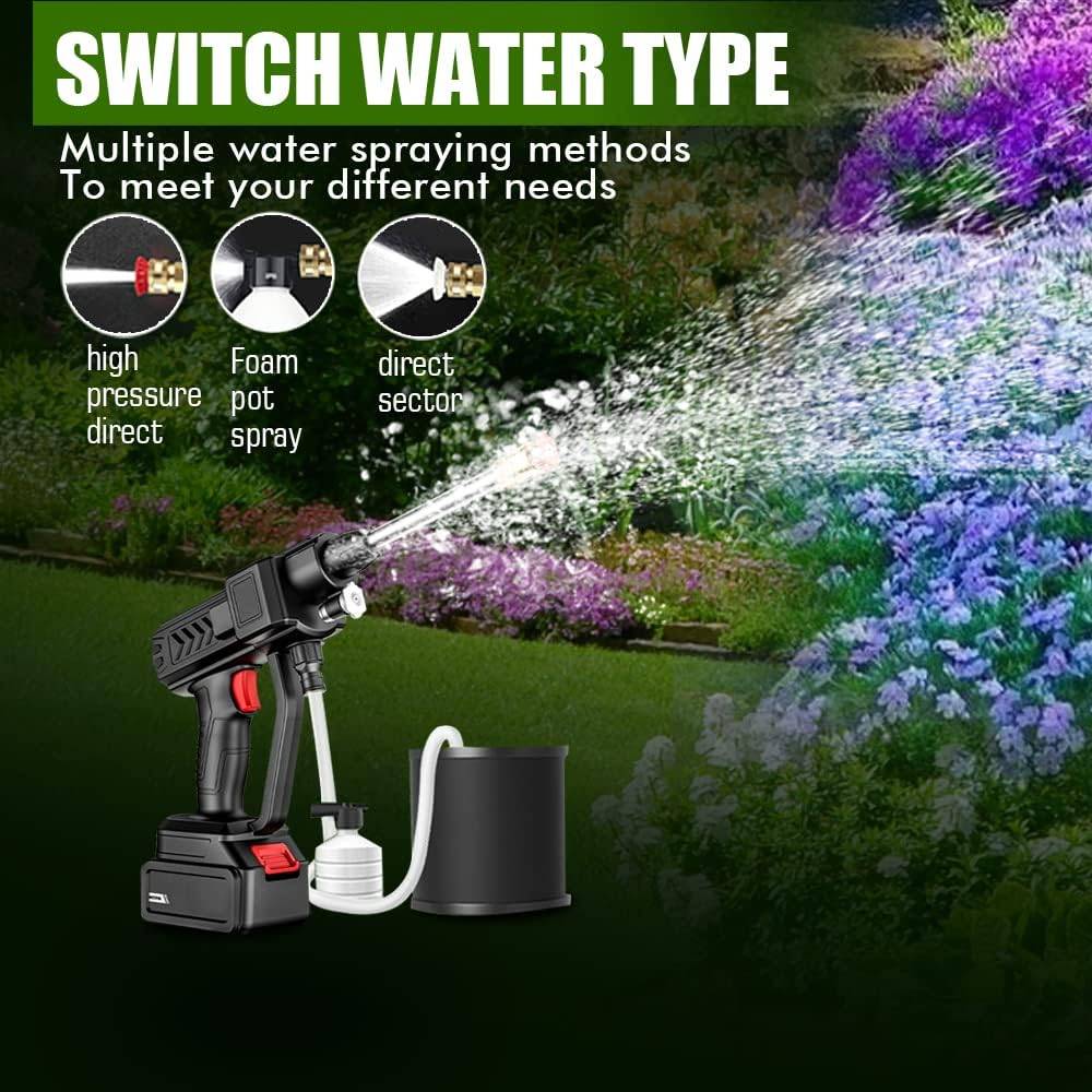 2 Battery Cordless Car High Pressure Washer Jet Water Wash Cleaner Gun Portable 21