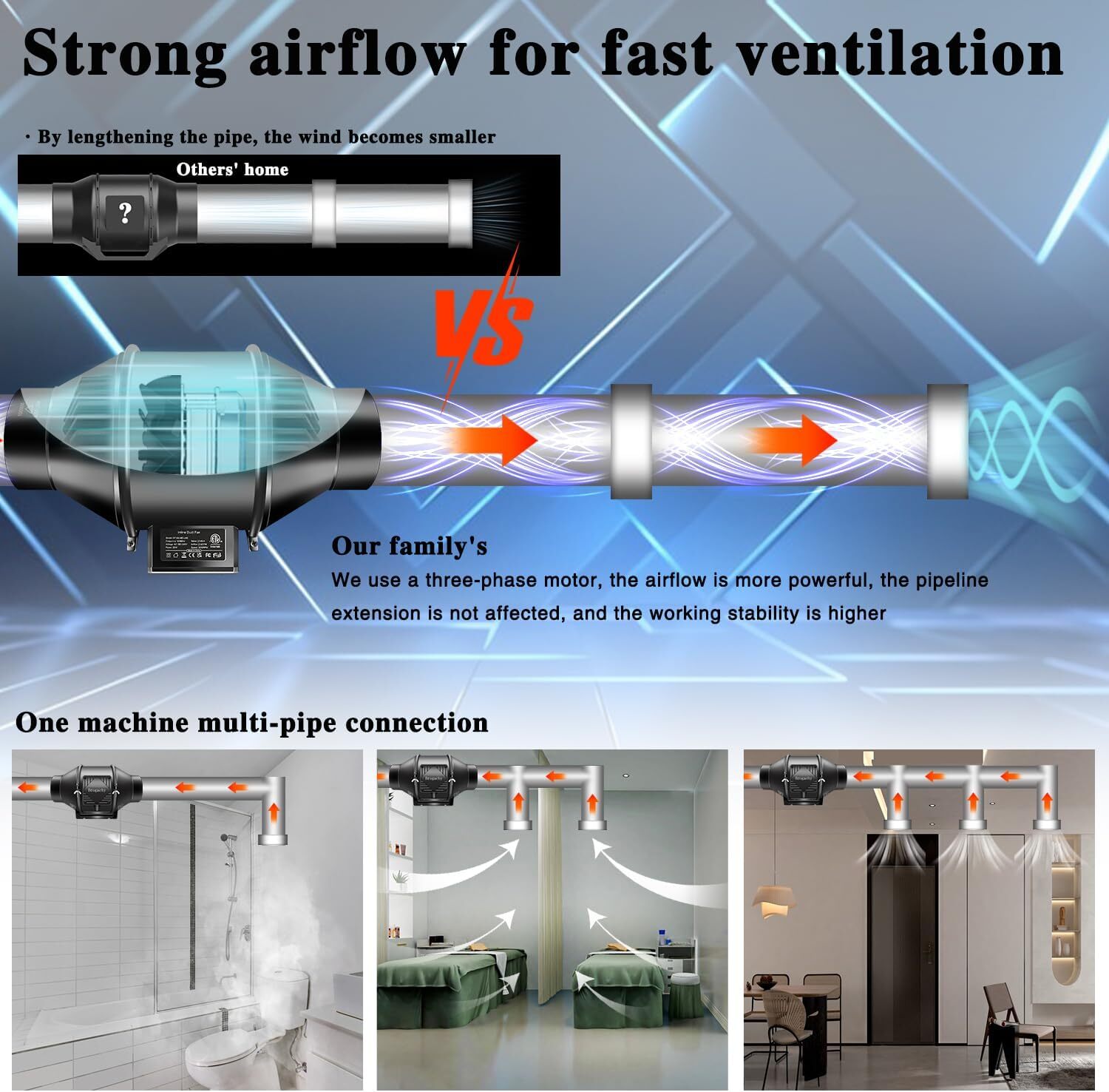 4 In100mm 220V Quiet Inline Extractor Fan Bathroom Hydroponics For Ventilation — image 6