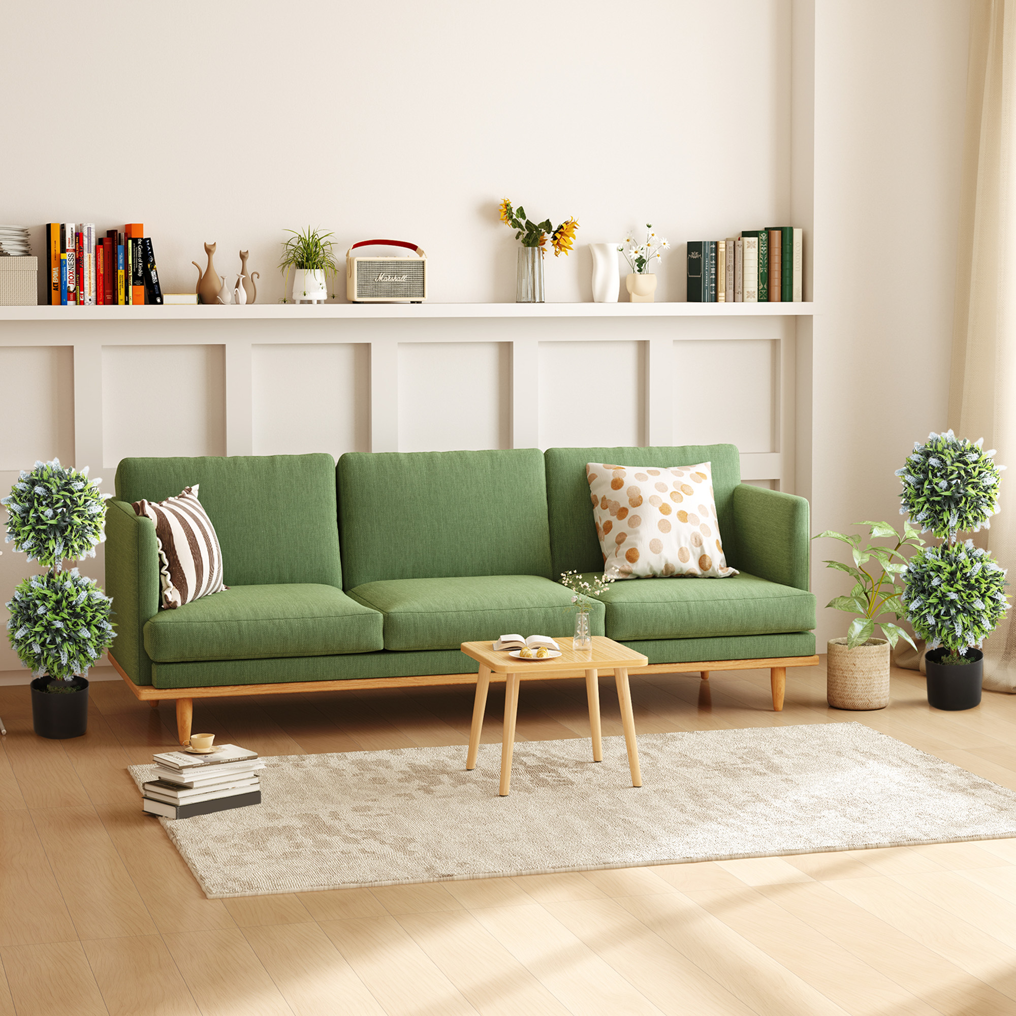Two-piece Decorative Artificial Plant Ball Tree, With Lavender Potted Plants — image 6