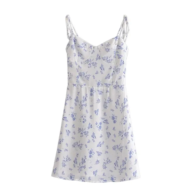 Retro Pastoral Floral Print Waist Strap Dress Floral - Shop at LoveMi