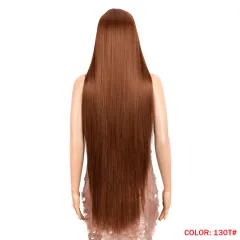 Long Straight Hair Synthetic Fiber Headgear - 130T - View 1