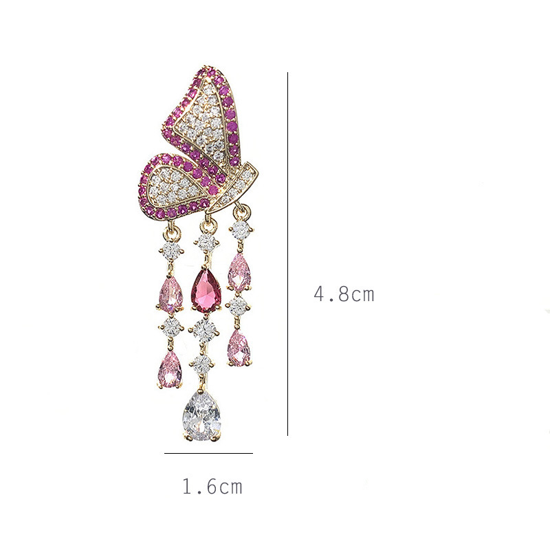 Earrings Butterfly Micro-inlaid Zircon Sweet And Atmospheric Personality