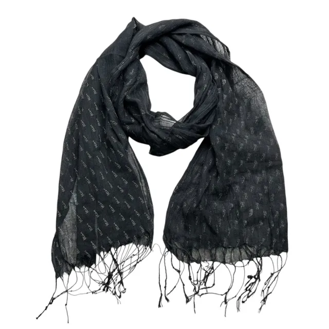 Elegant Abstract Evening Scarf,Black Printed Scarf,Versatile Everyday Scarf ,Pairs With All Casual Outfits,Office Appropriate Subtlety For Women Me... - Shop at LoveMi