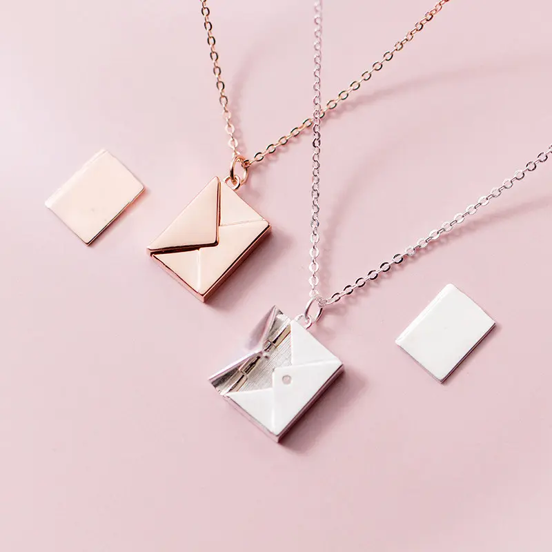 Fashion Jewelry Envelop Necklace Women Lover Letter Pendant Best