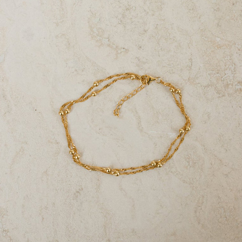 Ripple Bead Chain Double - Layer Bracelet Temperament Cold