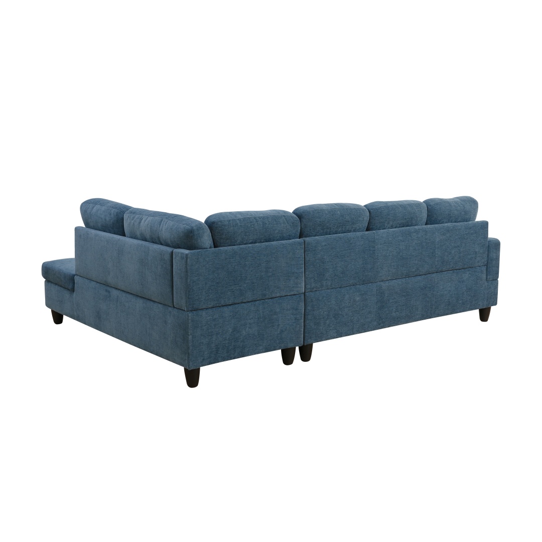 Pickup Only--Blue Flannel 3-Piece Couch Living Room Sofa Set